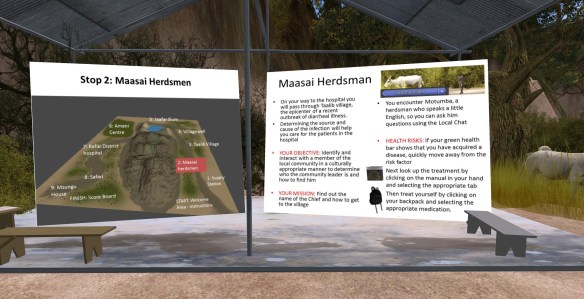 One of the many immersive learning scenarios on the East Africa Traveler Safety Simulation