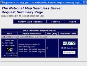 Modify Data RequestScroll down to the 1 selected download size and change from ArcGRID to BIL Change Download Type to .BIL