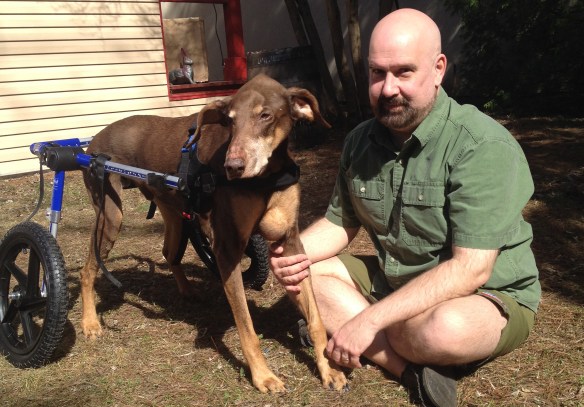 Jasper and me in the backyard